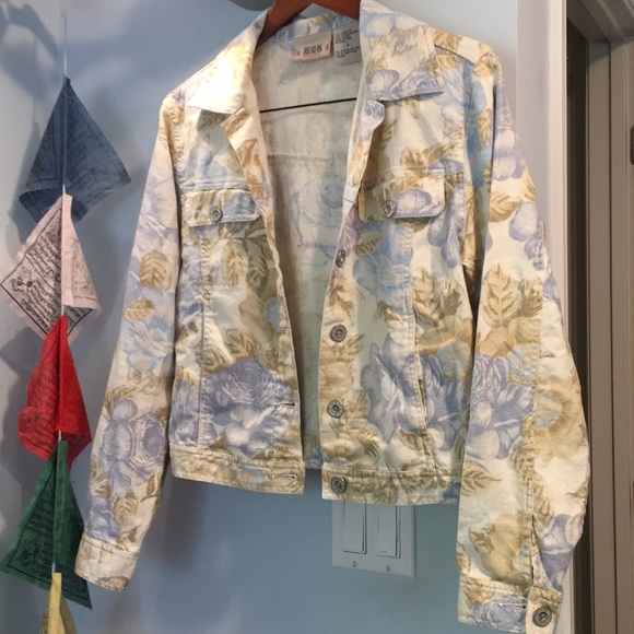 Vintage Floral Linen Blend Jacket - Picture 1 of 4